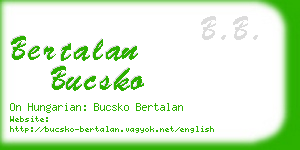 bertalan bucsko business card